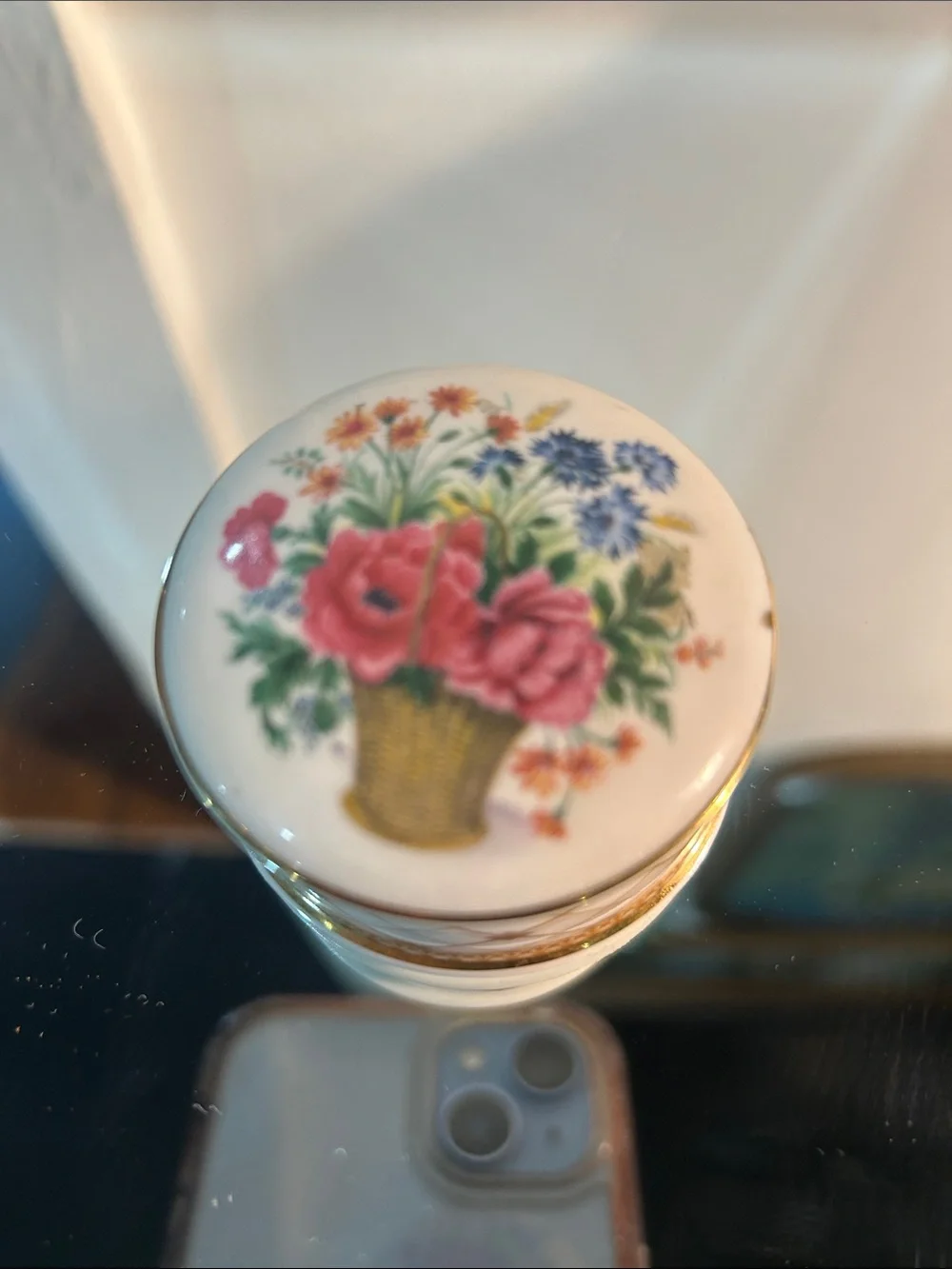 Floral Porcelain Trinket Box baysnford England
